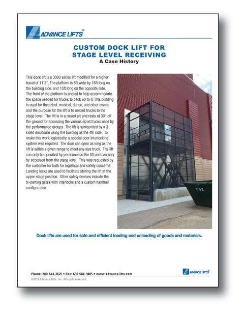 Custom High Travel Dock Lift Case Study