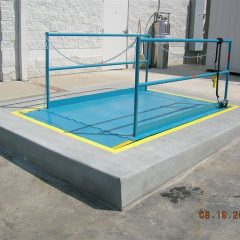 Recessed Dock Lift w quick disconnect control in pit